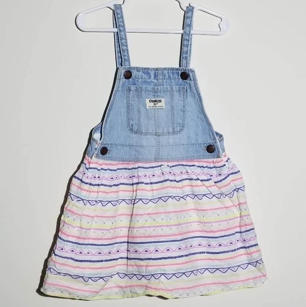 Oshkosh Denim Colorful Skirt Jumper 5T